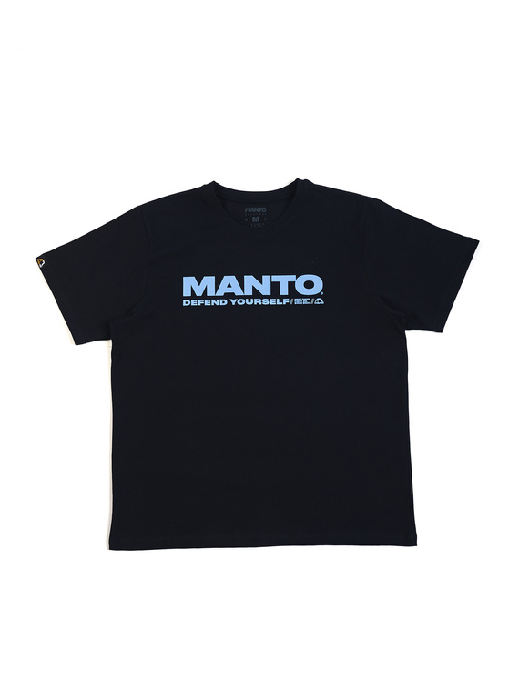MANTO  t-shirt DEFEND OVERSIZE czarno - błękitny